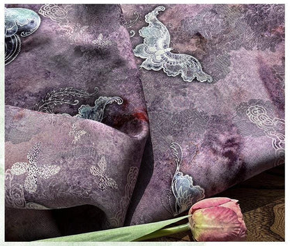 Tissu de soie Butterfly Dream - Jacquard Xiangyun Gambiered Canton Gauze, 150 cm de large