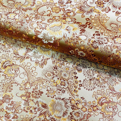 Peony Brocade Fabric: Colorful Cheongsam Qipao Sewing Material, 45"W