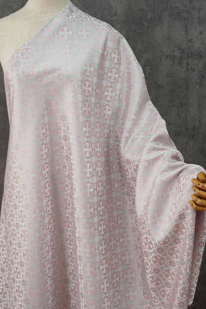 Brocart en soie mélangée ombré : jacquard style chinois à fil d'or