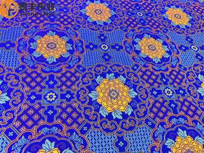 Tissu brocart impérial : Soie jacquard tibétaine faite main (au mètre)