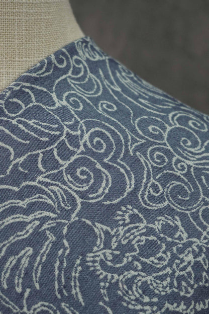 Jacquard Denim Fabric: 3D Reverse Design, Upholstery Sewing Material, 52"