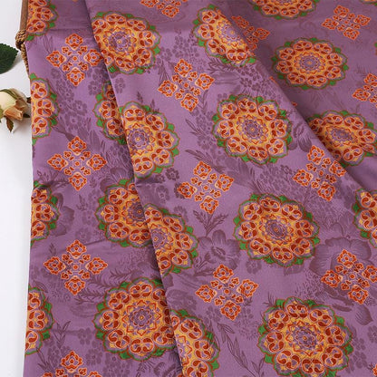 Floral Baoxiang Print Rayon Silk Fabric - 59" Wide
