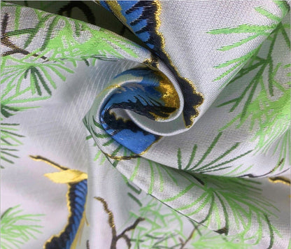 Crane & Pine Brocade Fabric: Cheongsam Qipao Sewing, Home Decor