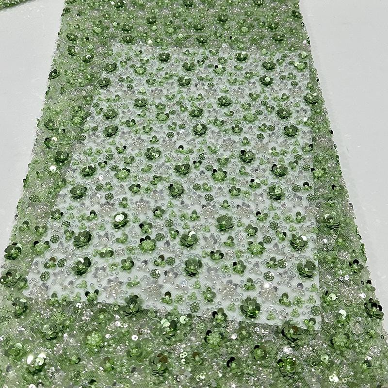 Embroidered Blossom Lace Fabric: Multi-Color Sequin Floral Appliqu��" Wide