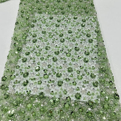 Embroidered Blossom Lace Fabric: Multi-Color Sequin Floral Appliqu��" Wide