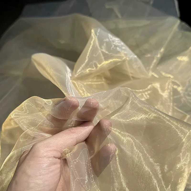 Silky Organza Fabric: Bright Sheer Water-Gloss, 55" Wide