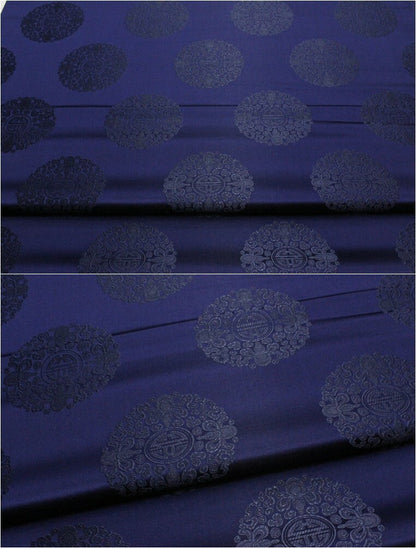 Chinese Fu Symbol Brocade Jacquard Satin Fabric - 29.5"W