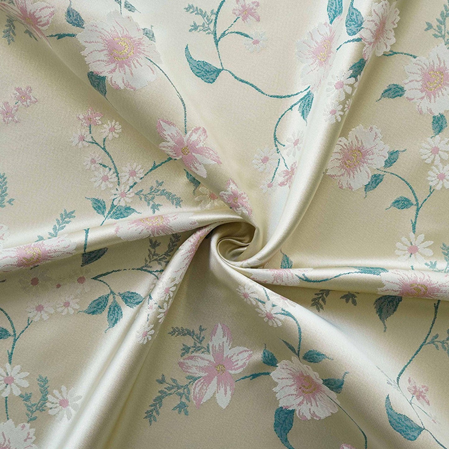 Floral Gold Thread Brocade Fabric - Luxury Jacquard Material, 58" Wide