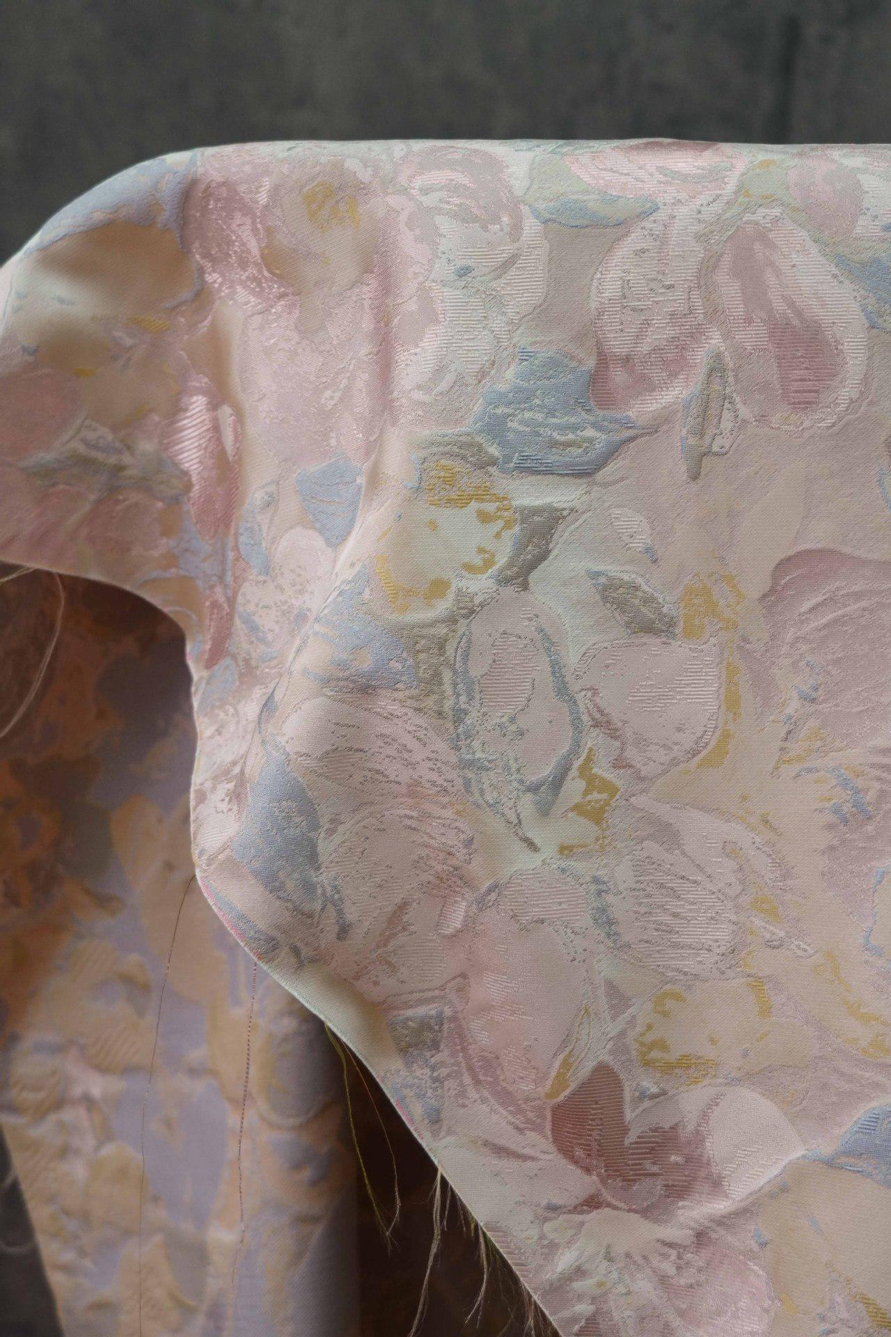 Floral Jacquard Fabric: Oil Painting Style, 58" Wide - By The Meter