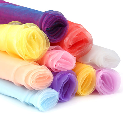 Tissu organza : tulle transparent de 150 cm de large pour robes, décorations et costumes.