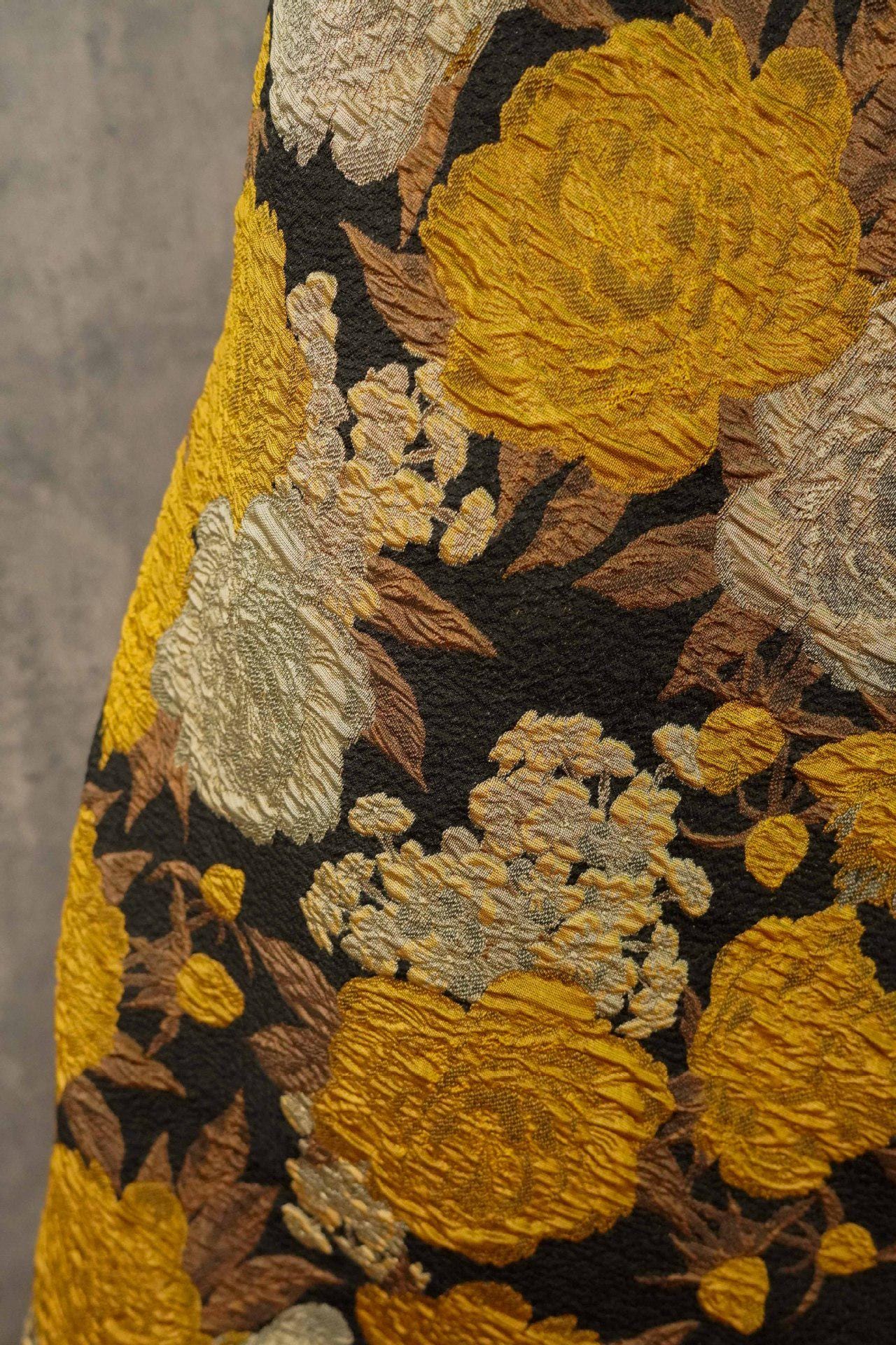 Gold Thread Embossed Jacquard Fabric: European Designer Upholstery, Quilting & Sewing