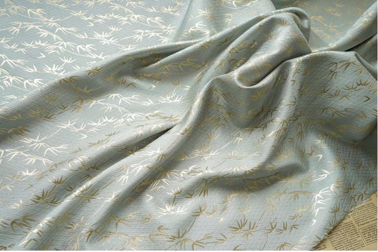 Bamboo Diamond Jacquard Fabric: 60"W Rayon Blend Drapery