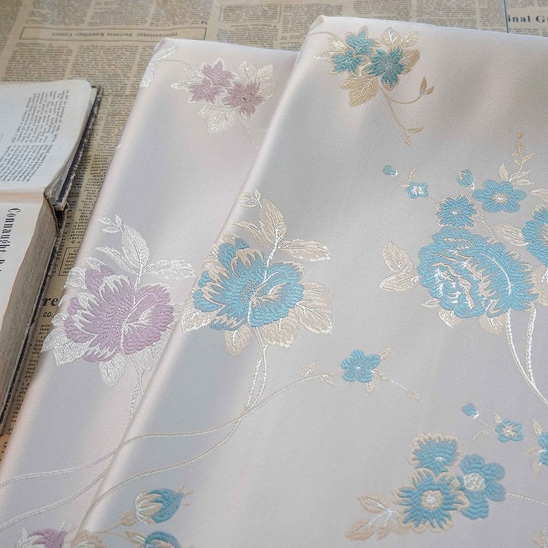 Floral Damask Brocade Fabric: 56"W Polyester Rayon Blend