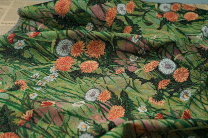 Floral Jacquard Woven Fabric: Oil Painting Style, 55" Wide