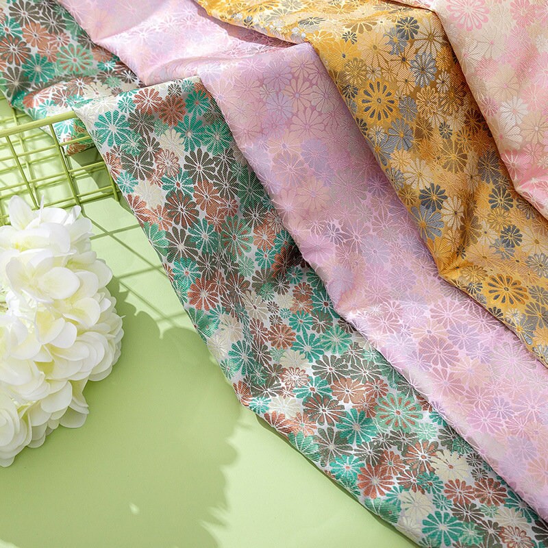 Tissu Nishijin Ori Rayon : Jacquard Tortue, 150 cm de large