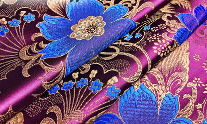 Lily Brocade Fabric: Chinese Woven Damask, Costume & Decor - 29.5"W
