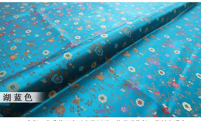 Floral Silk Brocade Fabric: 59"W Rayon Sewing Material