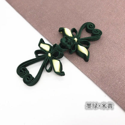 Boutons de cheongsam papillon en satin : attaches décoratives en forme de nœud (paire)