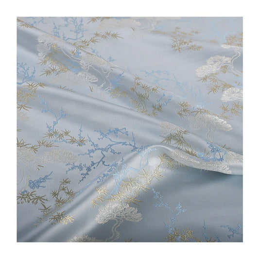 Tissu brocart pin et bambou : mélange de rayonne de 150 cm de large, costume cheongsam