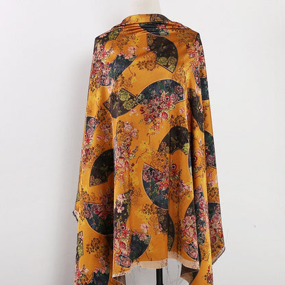 Floral Damask Satin Fabric: 59" Wide Digital Print