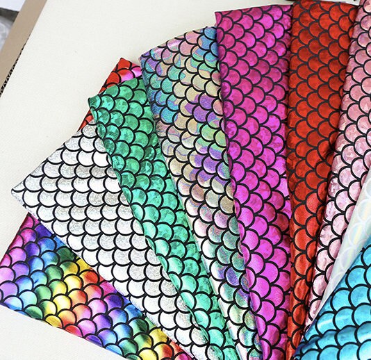 Iridescent Mermaid Scale Spandex Fabric: 4-Way Stretch, 60" Wide