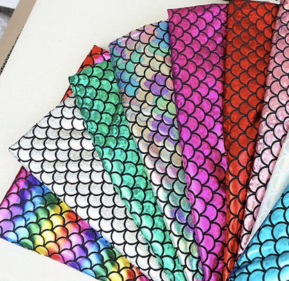 Iridescent Mermaid Scale Spandex Fabric: 4-Way Stretch, 60" Wide