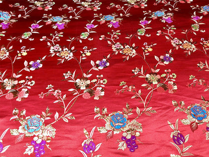 Gold Thread Rose Brocade Fabric: 59" Wide Cheongsam Qipao Material