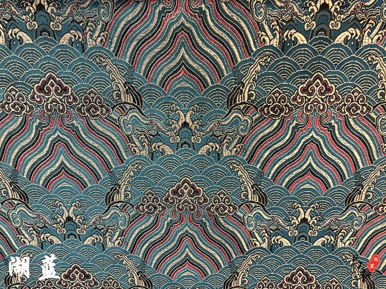 Ocean Waves Silk Rayon Brocade Fabric: 59" Wide Sewing Material