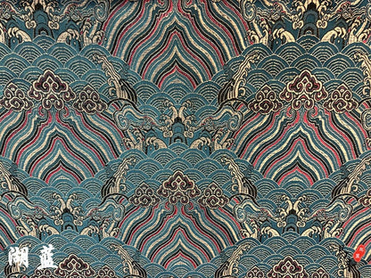Ocean Waves Silk Rayon Brocade Fabric: 59" Wide Sewing Material