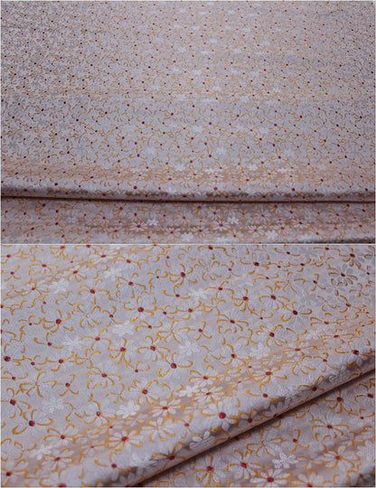 Tissu brocart de soie à motif marguerite : tissu de mariage chinois