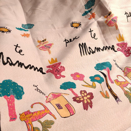 Cartoon Jacquard Fabric: Orange Pink 3D Woven Embossed Material, 56"W
