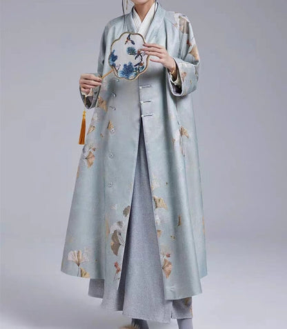 Ginkgo Pattern Jacquard Satin Fabric: Costume, Upholstery, Sewing (55"W)