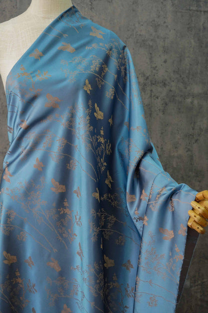 Tissu satiné de soie couleur sarcelle : 150 cm de large – Ameublement, costumes, rideaux