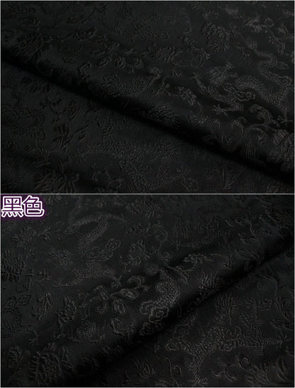 Dragon Flower Brocade Fabric: Multi-Color Silk Rayon Blend, 29.5" Wide