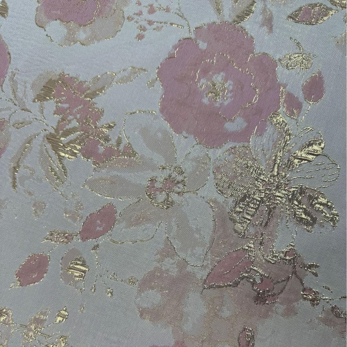 Tissu jacquard floral avec fil doré ��� Tissu de couture tissé couleur" Large