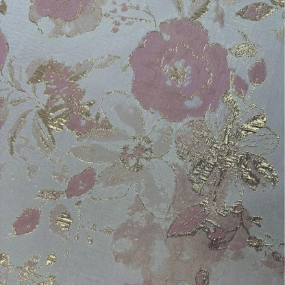 Tissu jacquard floral avec fil doré ��� Tissu de couture tissé couleur" Large