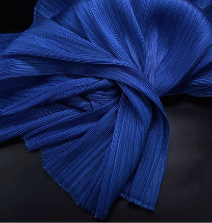 Pleated Organza Fabric: Shiny Crinkled Texture, 55" Wide