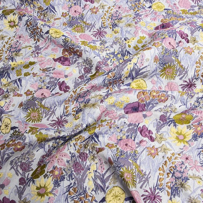 Tissu jacquard à motifs floraux : rayonne polyester gaufrée réversible, 150 cm de large
