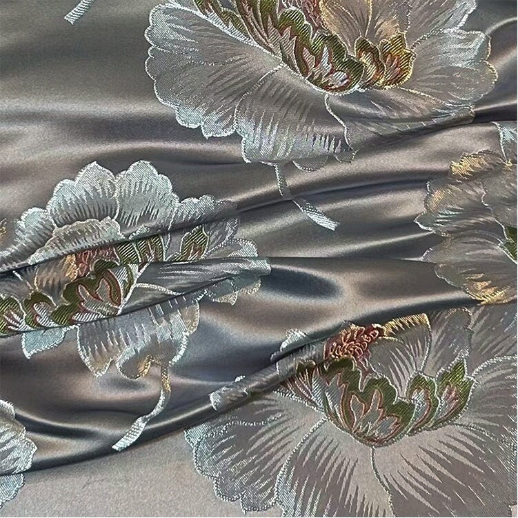 Nylon Peony Brocade Fabric: Upholstery, Dress, Quilting - By The Meter