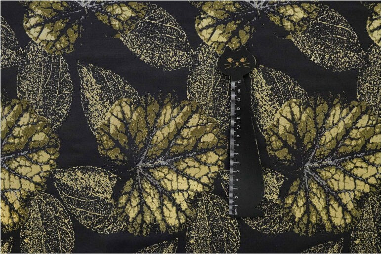 Gold Thread Jacquard Fabric: Blue Floral 3D Texture, 57" Wide By Meter
