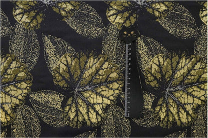 Gold Thread Jacquard Fabric: Blue Floral 3D Texture, 57" Wide By Meter
