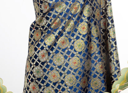 Tissu brocart jacquard Nishijin : mélange de soie pour kimono japonais (largeur : 150 cm)