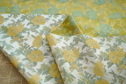 Floral Jacquard Brocade Fabric: 56"W Rayon Cheongsam Qipao Material