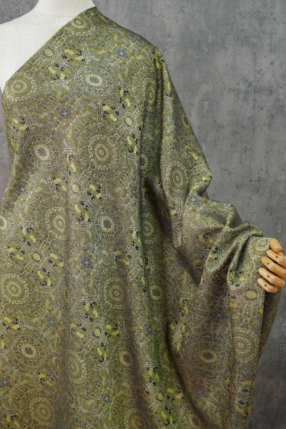 Tissu brocart Ombre Song : Jacquard style chinois à fil d'or (150 cm)
