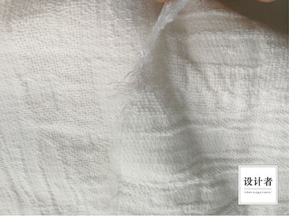 Jacquard Linen Fabric: Thick Zen Style, Sustainable Cotton (53"W)