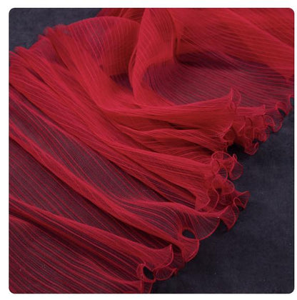 Pleated Ruffle Organza Fabric: Teal Green, Stiff Texture, 20"W