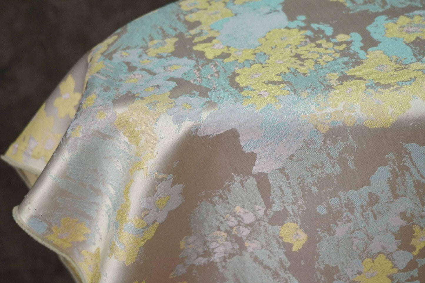 Gold Thread Jacquard Fabric: 3D Oil Painting Texture, 65" Wide