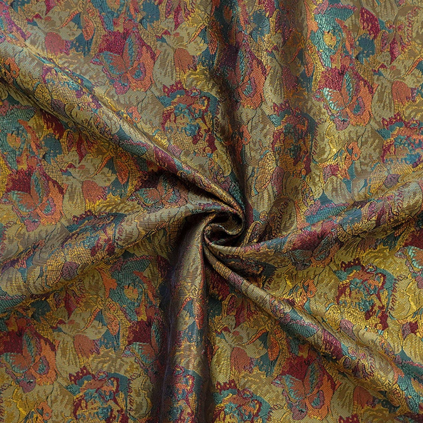 Dunhuang Pattern Silk Brocade Fabric: Emperor Tibetan Style, Upholstery & Costume