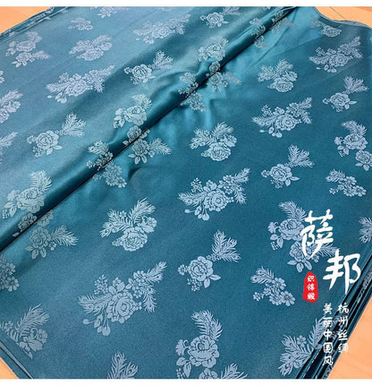 Tissu brocart jacquard Pivoine Phénix : Matériel de couture pour Cheongsam Qipao