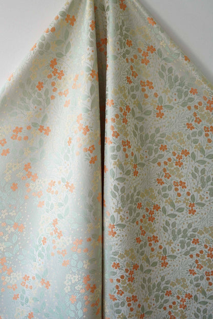 Tissu tissé à motifs floraux, coton japonais pour patchwork orange-jaune, 168 cm de large
